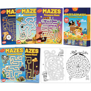 Wiooffen 168 Pages Treasure Hunt Maze Books For Kids Ages 38 6Pack 6 Beginner Level Kids Activity Books Busy Books Treasur