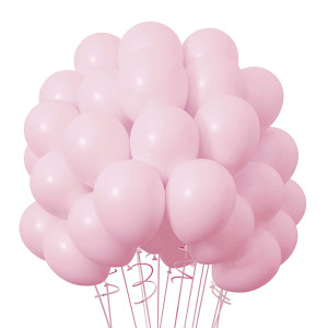 Rubfac 120Pcs Pastel Pink Balloons 12 Inches Baby Pink Balloons Matte Pale Pink Latex Balloons For Birthday Baby Shower Anniver