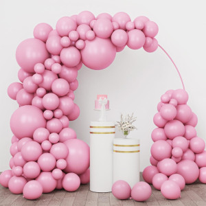 Rubfac 154Pcs Pastel Pink Balloons Different Sizes 18 12 10 5 Inches Light Pink Balloons For Garland Arch Baby Pink Latex Ballo