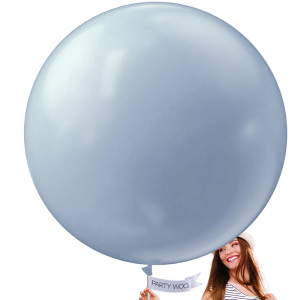 Partywoo Boho Blue Large Balloons 4 Pcs 36 Inch Balloons Light Blue Grey Big Balloons Grayish Blue Giant Balloons Jumbo Ball