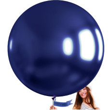 Partywoo Blue Large Balloons 4 Pcs 36 Inch Balloons Nile Blue Big Balloons Dark Blue Giant Balloons Jumbo Balloons For Birth