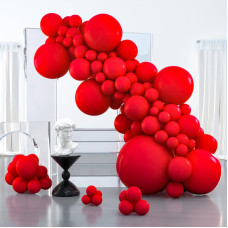 Partywoo Red Balloons 127 Pcs Matte Red Balloons Different Sizes Pack Of 36 Inch 18 Inch 12 Inch 10 Inch 5 Inch Red Balloons Fo