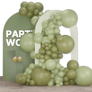 Partywoo Boho Green Balloons 140 Pcs Sage Green Balloons And Beryl Green Balloons Different Sizes Pack Of 18 Inch 12 Inch 10 In