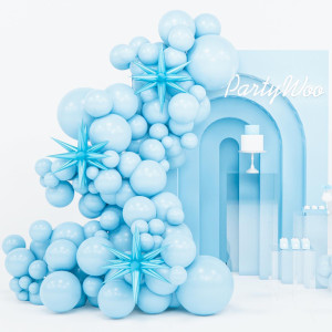 Partywoo Pastel Blue Balloons 110 Pcs 22 Inch Star Balloons And Pastel Blue Balloons Different Sizes Pack Of 18 Inch 12 Inch 10