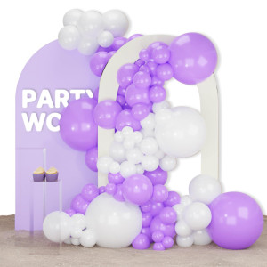 Partywoo Purple And White Balloons 140 Pcs Pastel Purple And White Balloons Different Sizes Pack Of 18 Inch 12 Inch 10 Inch 5 I