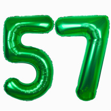 Green Number 57 Balloons 40Inch Foil Number Balloon 57Th Birthday Balloons Digit 57 Helium Big Balloons For Birthday Party Decor