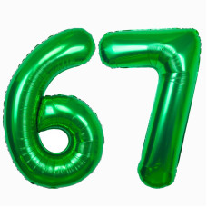 Green Number 67 Balloons 40 Inch Foil Number Balloon 67Th Birthday Balloons Digit 67 Helium Big Balloons For Birthday Party Deco