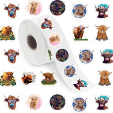 500 Pieces10 Patternsyak Stickers Cartoon Animal Aesthetics Fashion Graffiti Adhesive For Kids Girls Boys Teens Adults Water B