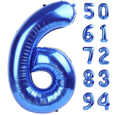 Navy Blue 6 Balloon Number Balloon 40 Inch Blue Party Supplies 6Th Balloons For Birthday 6 Birthday Balloon Number 6 Balloon