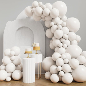 Rubfac Double Stuffed White Balloons Different Sizes 18 12 5 Inches For Garland Arch Premium White Latex Balloons For Birthday