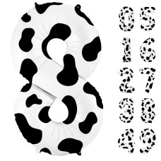 40 Inch Cow Print Balloon Number 8 Balloons Cow Balloons For 8St Birthday Decoration Large Cow Number Balloons For Western Par