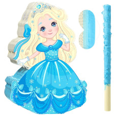 Threan Princess Pinata Girl Princess Party Pinata Set Frozen Party Pinata Princess Pinata Bat Stick Blindfold Mask For Winter P