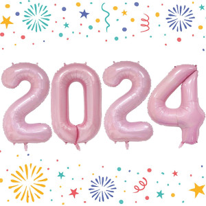 40 Inch Graduation 2024 Giant Light Pink Number Balloons Graduation Decorations 2024 For Graduation Decorations Class Of 2024 P