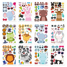 24 Sheets Makeaface Stickers Make Your Own Animal Mix And Match Sticker Sheets Animal Stickers For Kids Diy Party Favor Sti