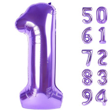 40 Inch Purple 1 Balloon For First Birthday Purple One 1St Number Balloon Birthday Decorations For Girl Boy Toddler Baby 10Th