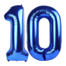 Navy Blue Number 10 Balloon 40 Inch 10 Number Balloons 10Th Navy Blue Birthday Decorations 10 Year Old Girls Boys Blue Party