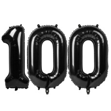 Black Number 100 Balloon 40 Inch 100 Number Balloons 100Th Black Birthday Decorations 100 Year Old Women Men Party Supplies