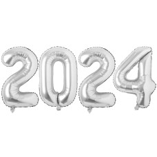 Silver 2024 Balloon Number Balloons 40 Inch 2024 Balloon Number Birthday Decorations 2024 2024 Birthday Party Supplies Numbe