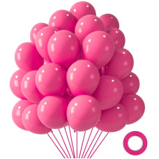 Lovestown 110Pcs Pink Latex Balloons 12 Inch Pastel Pink Light Helium Round Balloons With Ribbon For Engagement Birthday Baby S