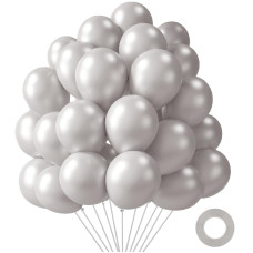 Lovestown 110Pcs Silver Latex Balloons