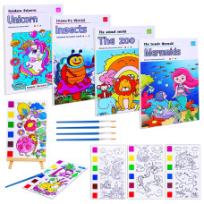 Junqiu Paint With Water Books For Kids Watercolor Painting Coloring Books For Toddlers Magic Paint Set For Kids Art Craft Kit