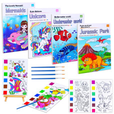 Junqiu Paint With Water Books For Kids Watercolor Painting Coloring Books For Toddlers Magic Paint Set For Kids Art Craft Kit