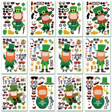 24 Sheets St Patricks Day Stickers Make A Face Leprechauns Stickers For Kids Irish Shamrock Sticker Sheet For St Patricks Da