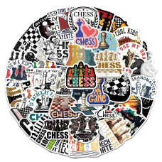 50Pcs Chess Stickers Chess Game Vinyl Stickers For Water Bottle Laptop Scrapbook Phone Decorations Gifts Waterproof Decals For C