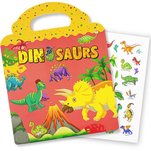 Reusable Sticker Book Dinosaur Stickers Educational Learning Toys Travel Stickers Activity Books For Toddler Girls Boys Age 3