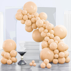 Partywoo Nude Balloons 120 Pcs Boho Apricot Balloons Different Sizes Pack Of 18 Inch 12 Inch 10 Inch 5 Inch For Beige Balloon G