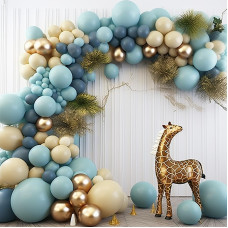 Partywoo Blue And Gold Balloons 140 Pcs Boho Blue And Chrome Gold Balloons Different Sizes Pack Of 18 Inch 12 Inch 10 Inch 5 In