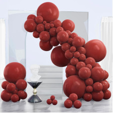 Partywoo Ruby Red Balloons 120 Pcs Dark Red Balloons Different Sizes Pack Of 18 Inch 12 Inch 10 Inch 5 Inch For Maroon Balloon