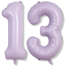 Number Balloons 13 Pastel Purple 40 Inch Lavender Mylar Foil Number 1 3 Balloons For Girls 13Th Birthday Balloons Large Ligh