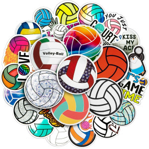 300Pcs Volleyball Stickers For Water Bottles Waterproof Large Vinyl Volleyball Sport Stickers Pack Volleyball Gifts For Teen G