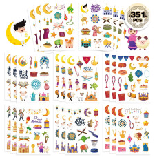 351Pcs Eid Mubarak Theme Stickers For Kids Ramadan Kareem And Eid Stickers Sheets Holy Kaaba Quran Ramadan Decoratio