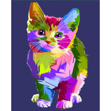 Jingzhouyang Paint By Numbers For Kids Adults Beginner Painting Gift Kits L 16 W 20 Colorful Cat Painting Kits