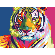 Jingzhouyang Paint By Numbers For Kids Adults Beginner Painting Gift Kits L 16 W 20 Colorful Tiger