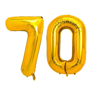 Pigetale 40 Inch Gold 70 Number Balloons Giant Jumbo Large Helium Mylar Foil Golden Number Balloons For Women Men 70Th Birthday