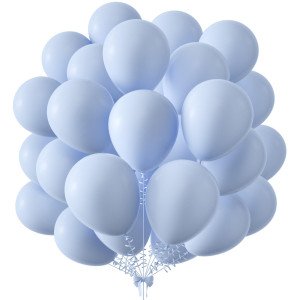 Kalor 12 Inch Pastel Blue Balloons 50 Pcs Latex Helium Macaron Balloons For Kids Birthday Party Baby Shower Wedding Graduat