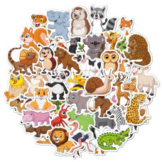 100Pcs Wild Animals Stickers For Kids Waterproof Vinyl Cute Animals Stickers For Water Bottle Scrapbook Laptop Skateboard Comput