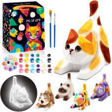 Funzbo 43In Paint Your Own Cat Lamp Kit Arts And Crafts For Kids Ages 812 Art Supplies Painting Kit For Teens Toys For Age