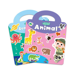 Yamsop 2 Set Reusable Sticker Books For Kids Ages 35 Dinosaur And Insects Toddler Reusable Sticker Book Jelly Sticky Books R