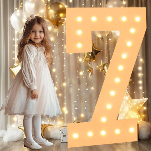 Loboom 3Ft Light Up Numbers White Giant Marquee Number Mosaic Number For 7Th 17Th 70Th Birthday Backdrop Anniversary Decoration