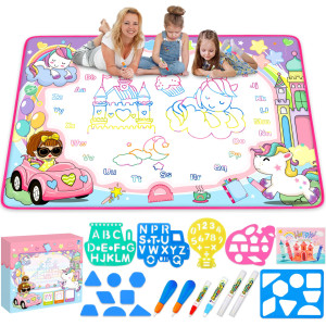 Water Doodle Mat Kids Painting Writing Doodle Board Toy Color Drawing Mat Bring Magic Pens Educational Toys For Age 3 4 5 6 7