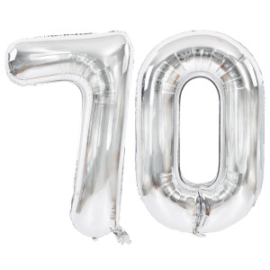 Toniful 40 Inch Large Silver Number 70 Balloons Giant Digital 70 Helium Balloons Foil Mylar Big Number Balloons For 70Th Birthd