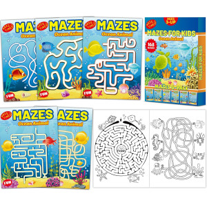 Wiooffen 168 Pages Under The Sea Maze Books For Kids Ages 38 6Pack 6 Beginner Level Kids Activity Books Busy Books Ocean Ani