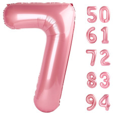 Pearlescent Pink 7 Balloon Number Balloons 40 Inch 7Th Birthday Decorations For Girls Kids Party Decoration For Women Number