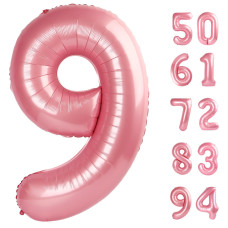 Pearlescent Pink 9 Balloon Number Balloons 40 Inch 9Th Giant Birthday Decorations For Girls 19Th 29Th Party Decorations Suppli