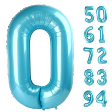 Pearlescent Blue Number Balloon 40 Inch 0 Number Balloons 10 20 30 40 50 Numbers Balloon Birthday Decorations Party Supplies