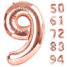 Rose Gold 9 Balloon Number Balloons 40 Inch 9Th Giant Birthday Decorations For Boys Girls 19Th 29Th Party Decorations Supplies